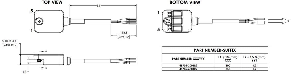 机械图纸 - Vicor BCM6135 65A BCM®母线转换器